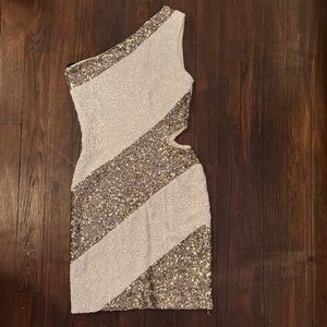 Elegant One-Shoulder Sequin Dress